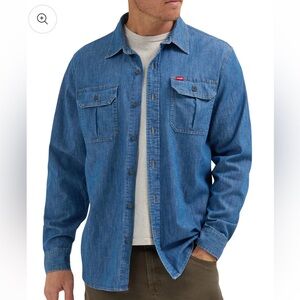 Wrangler Men's Relaxed Fit Long Sleeve Button Down Denim Shirt Size XL